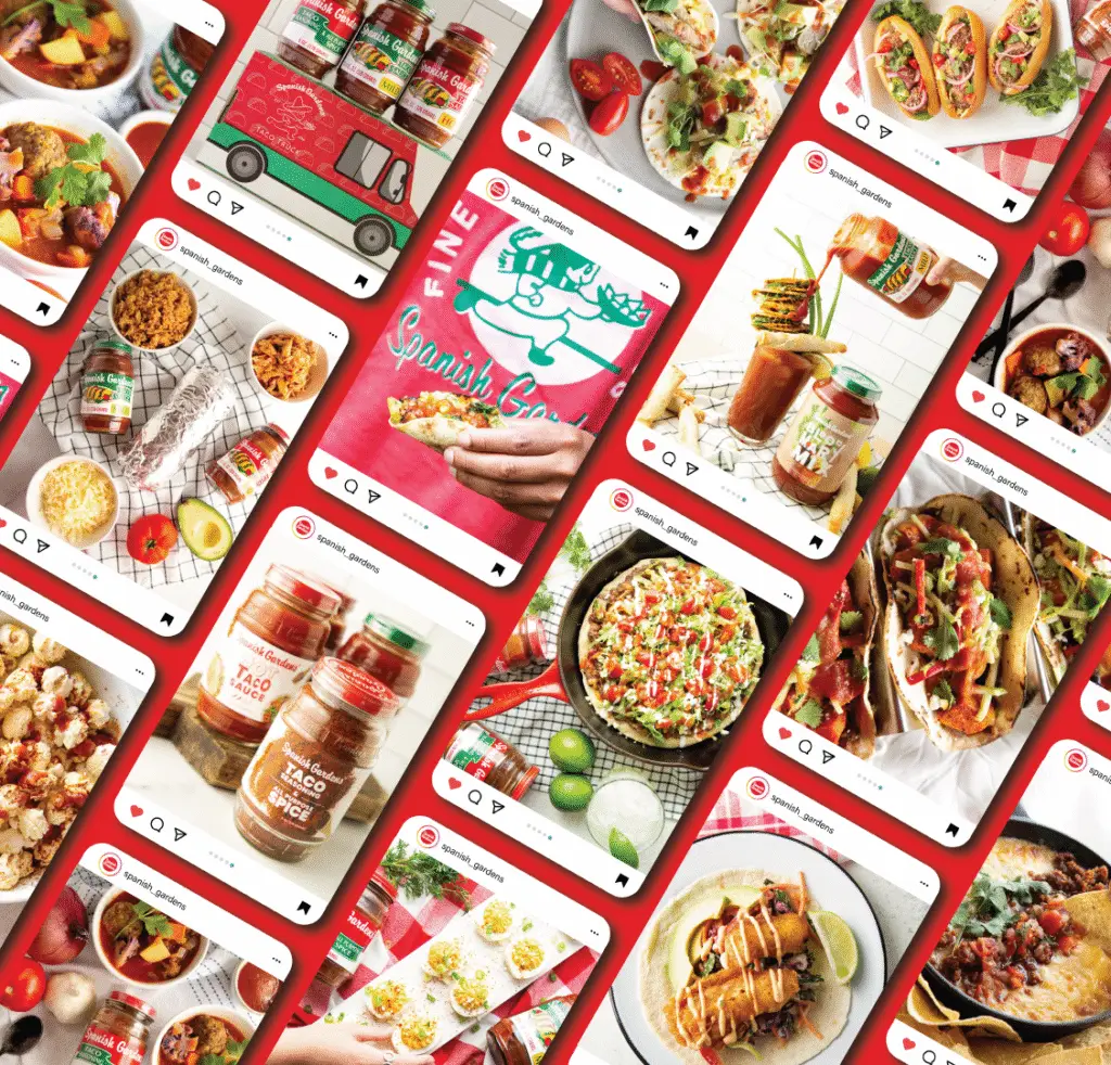 Spanish Gardens social media mockup.